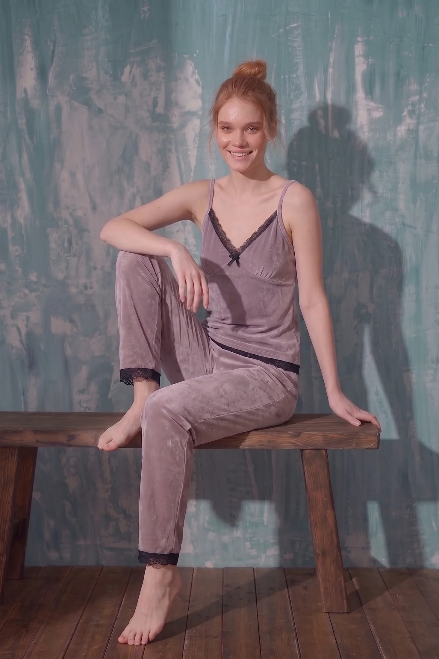 Luxury Velvet Fransız Kadife Dantel Detaylı Askılı Pijama Takımı, Lila, 2XL Fiyatı, Yorumları ve Özellikleri