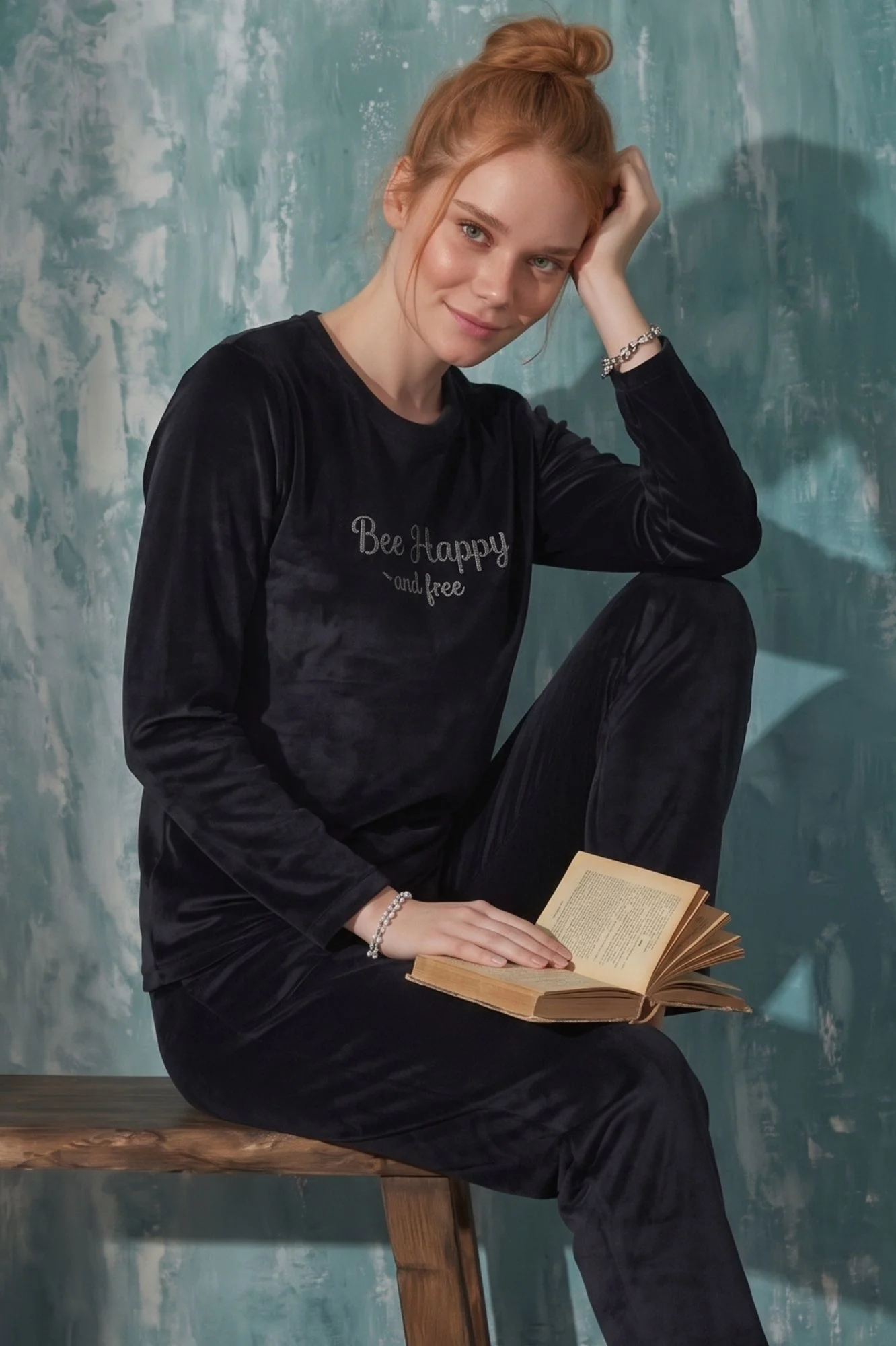 Luxury Velvet Fransız Kadife Yazı Detaylı Pijama Takımı, Siyah, 2XL Fiyatı, Yorumları ve Özellikleri