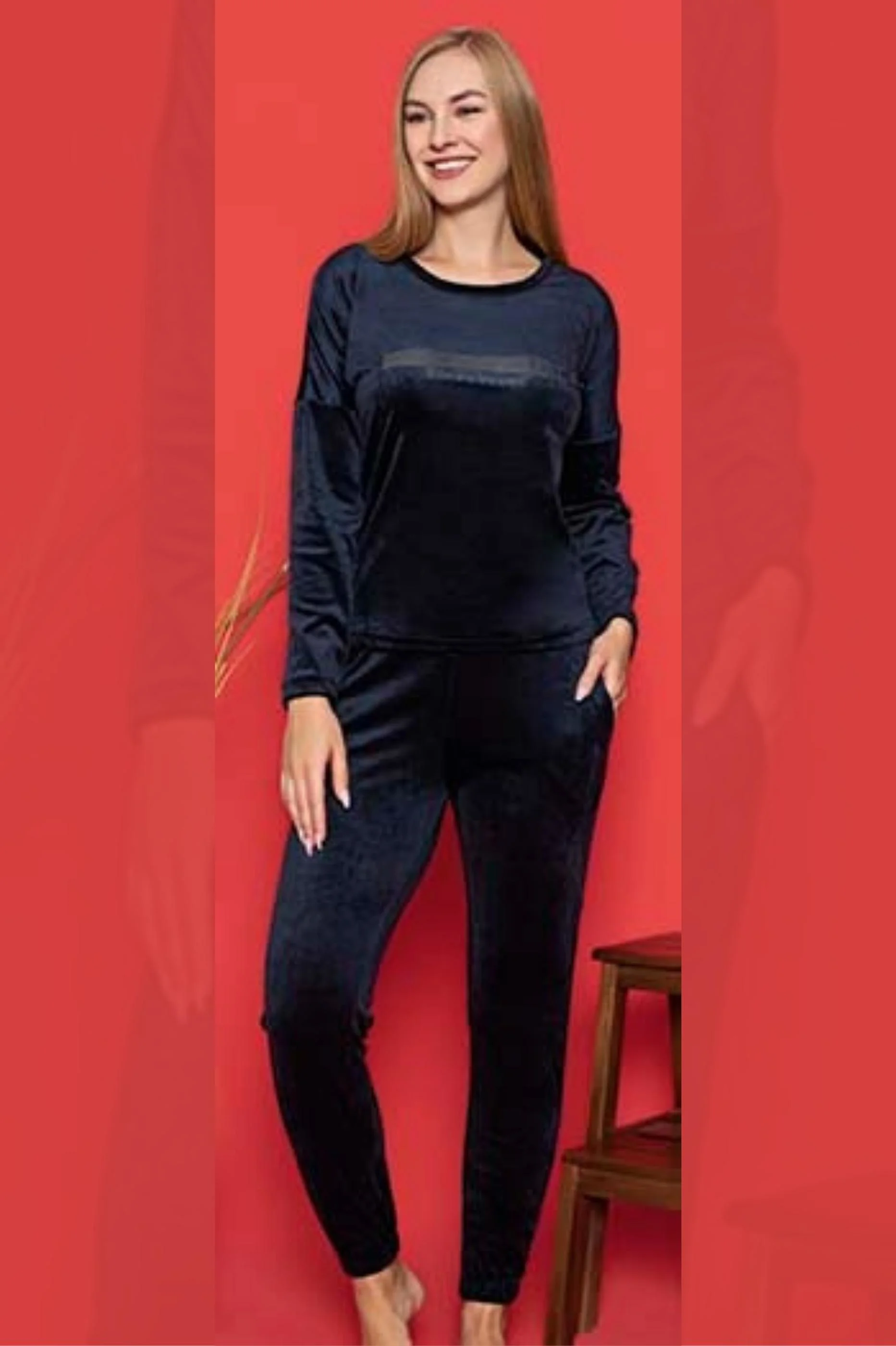 Luxury Velvet Fransız Kadife Yazı Detaylı Pijama Takımı, Lacivert, M Fiyatı, Yorumları ve Özellikleri