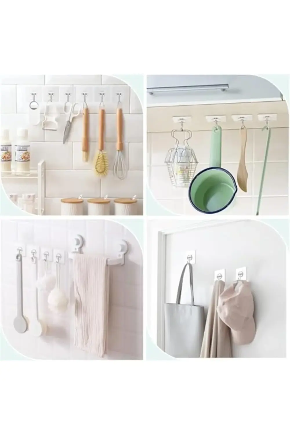 Lvn 10 Adet Şeffaf Duvar Askısı İz Bırakmayan Güçlü Yapışkanlı Ka