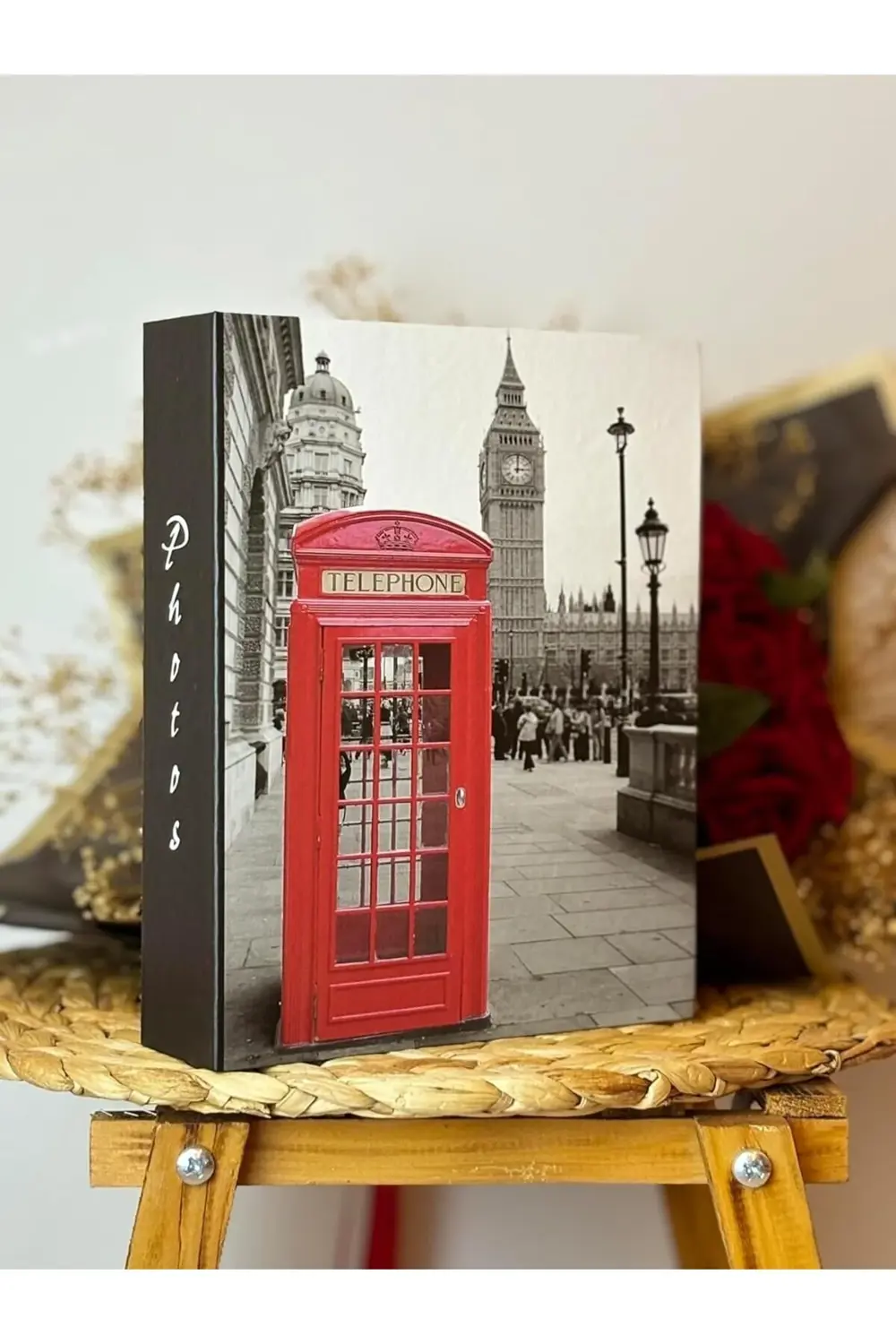 Lvn 10 x 15 CM 200'lük Telefon Kulübesi Desenli Fotoğraf Albümü 1