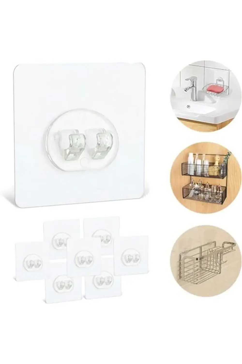 Lvn 10'lu Su Geçirmez Yapışkanlı Raf Askısı - Duş Köşe Rafı ve Sa