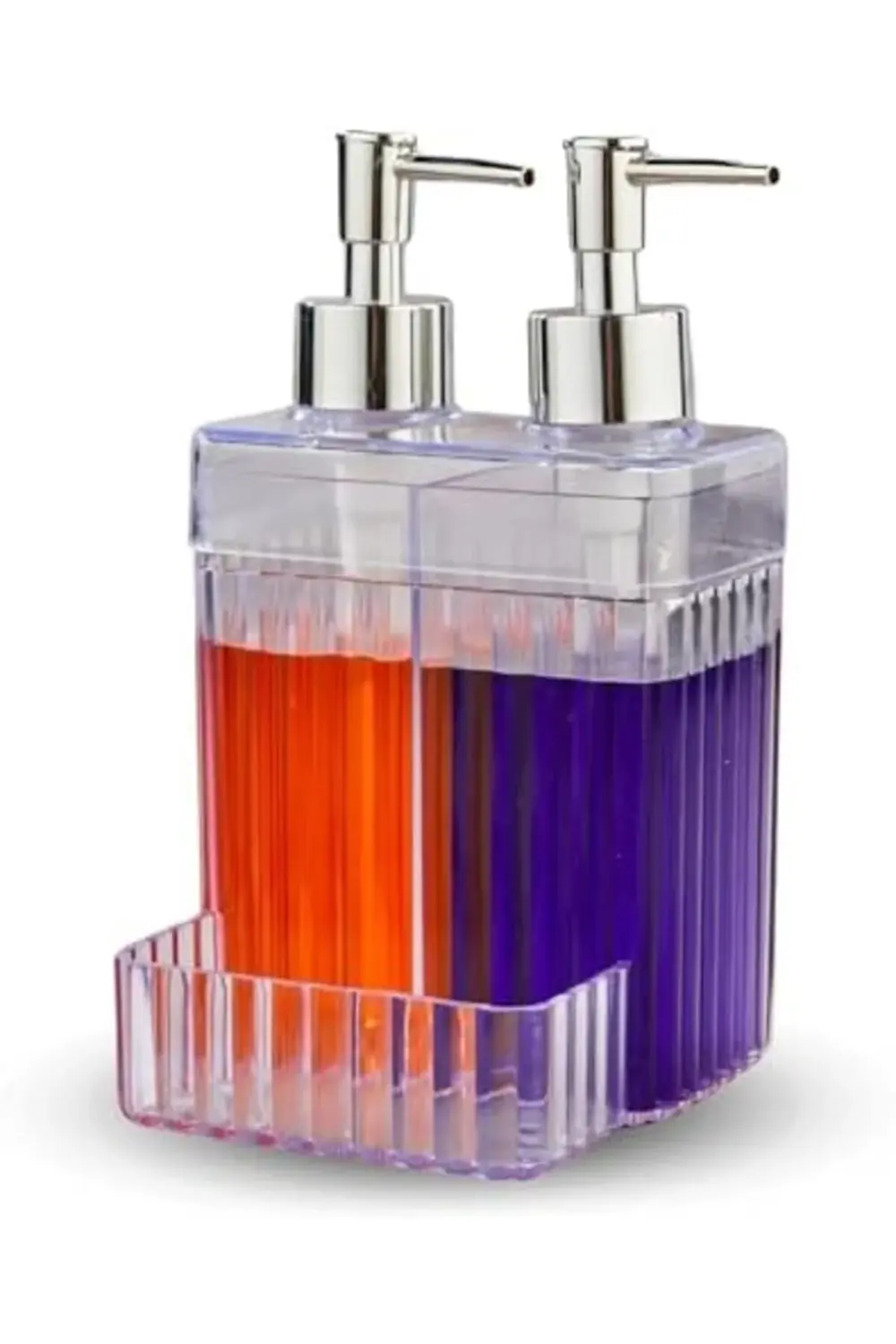 Lvn 2 Bölmeli Şeffaf Akrilik Sabunluk ve Deterjanlık – Sünger Haz