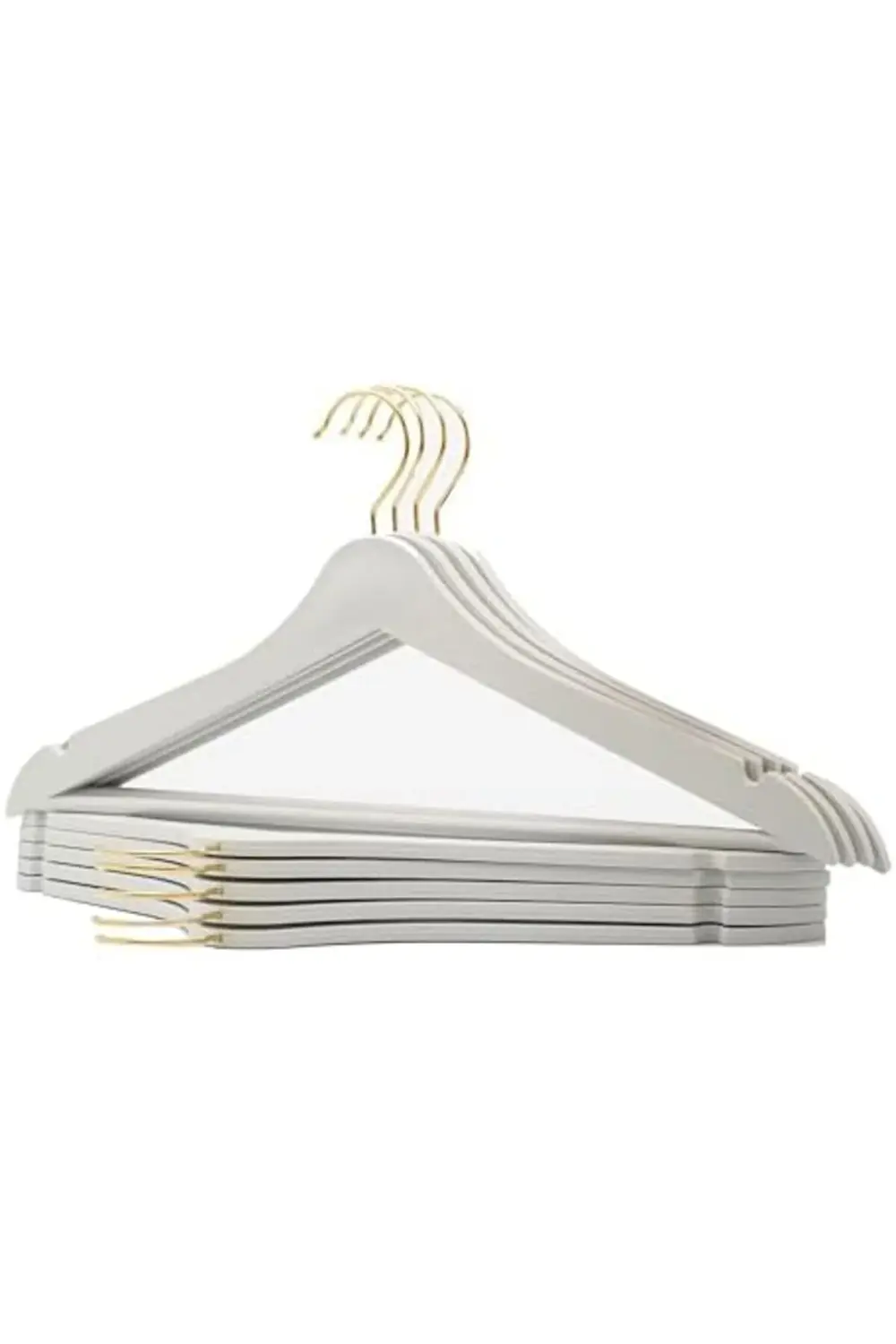 Lvn 24 Adet Beyaz Ahşap Görünümlü Plastik Askı Kıyafet Elbise Göm