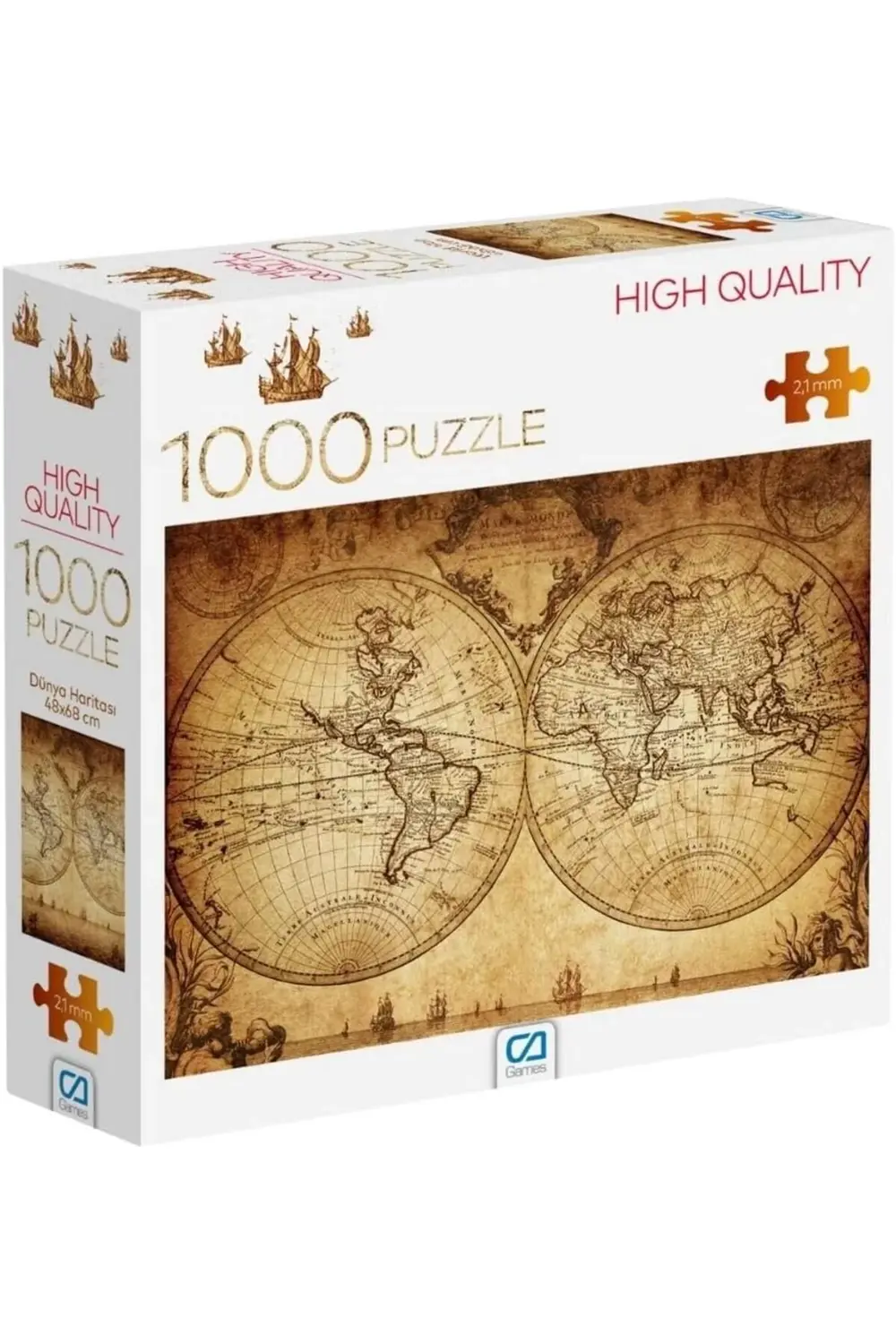 Lvn Eski Dünya Haritası 1000 Parça 2,2Mm Kalınlık 48X68Cm Profesy