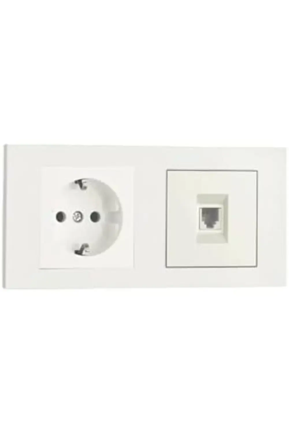 Lvn Grano Beyaz 2'li Set Topraklı Priz ve Telefon Nümeris Cat3 Se