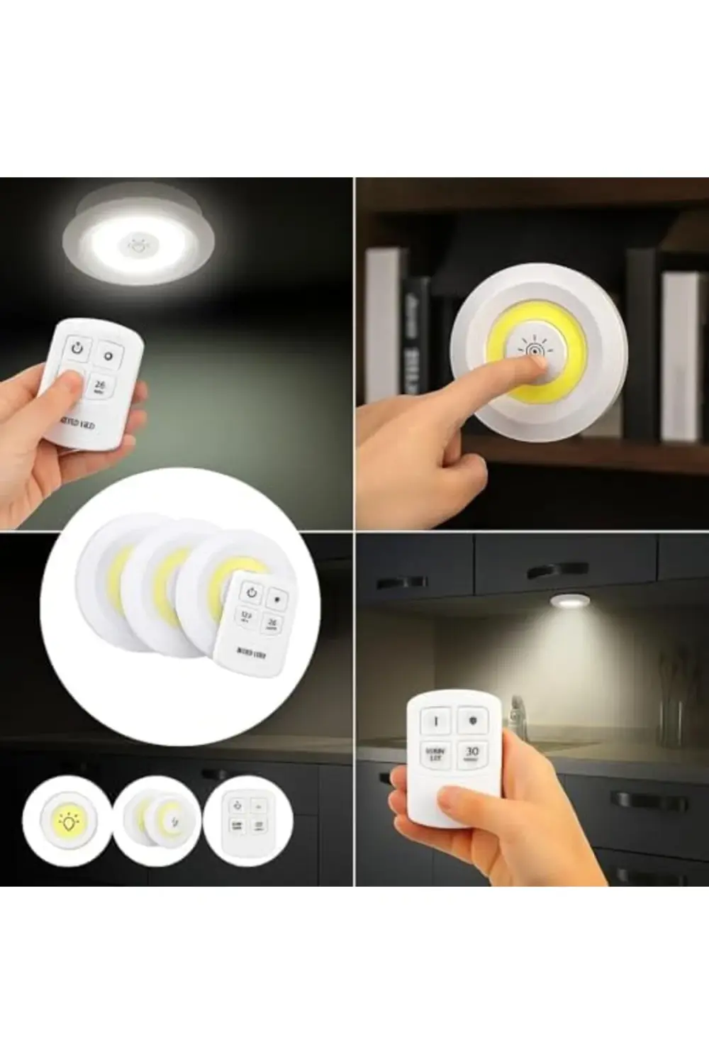 Lvn Hero 3’lü Kablosuz LED Spot Işık Seti – Uzaktan Kumandalı, Ya