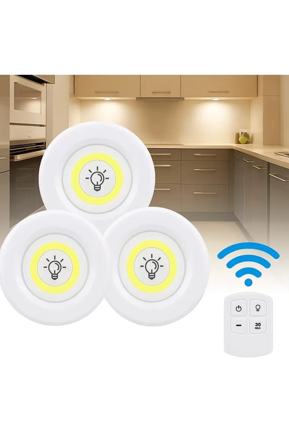 Lvn Hero 3’lü Kablosuz LED Spot Işık Seti – Uzaktan Kumandalı, Ya