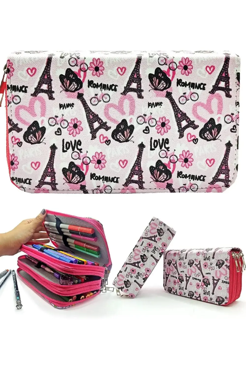 Lvn Kalem Kutusu Eyfel Paris Desenli Kawai Organizer Kalemkutu Ve