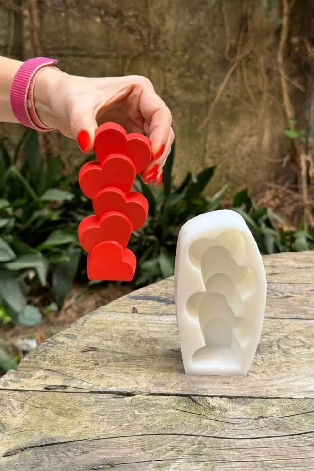 Lvn Kalp Sütun Tekli Silikon Mum Kalıbı 1181191