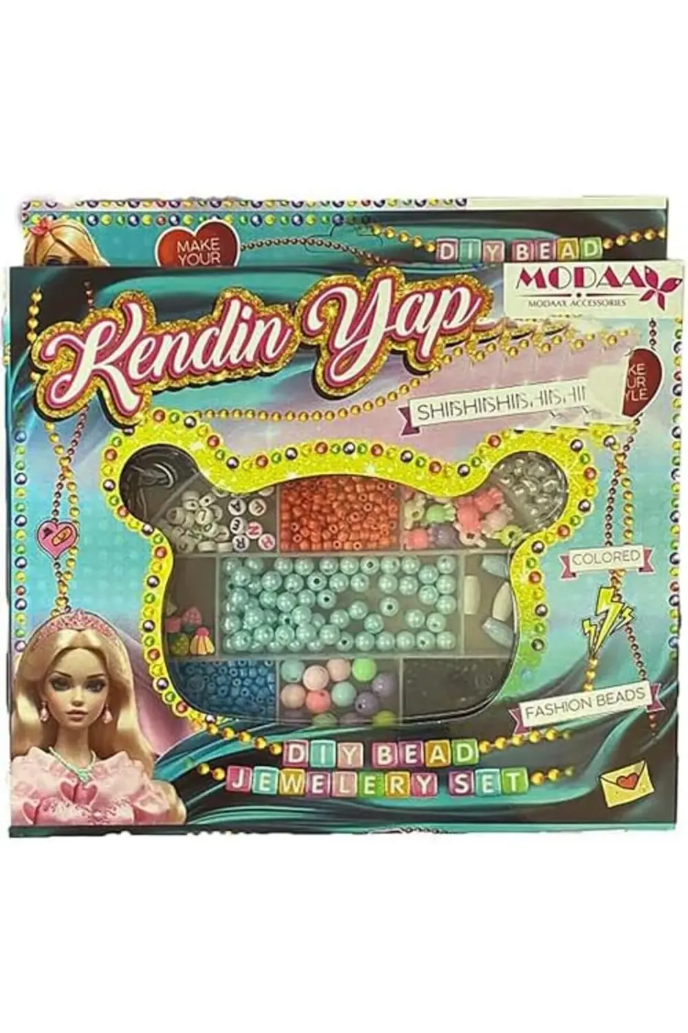 Lvn Kendin Yap Boncuk Takı Seti, Bileklik ve Kolye Yapımı İçin Re