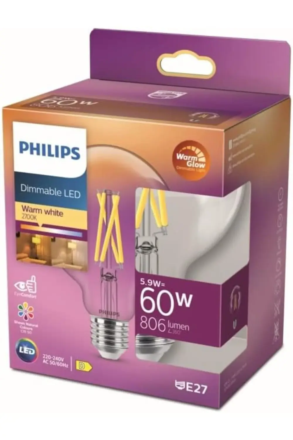 Lvn LED 60W G93 E27 Kısılabilir Filament Glob WGD90 1181191
