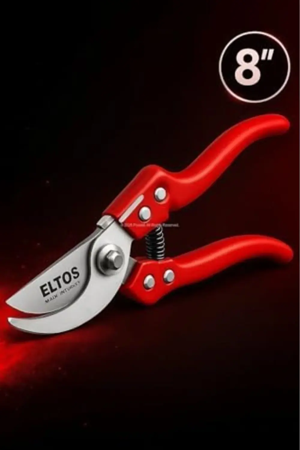 Lvn Profesyonel Bağ Makası, 8", 65MN Karbon Çelik Bıçaklı, Polipr