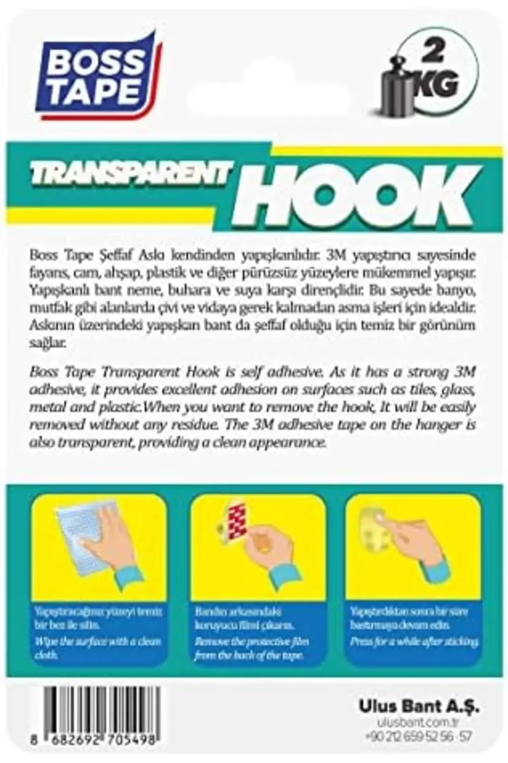 Lvn Şeffaf Yapışkanlı İkili Küçük Boy Askı 1181191