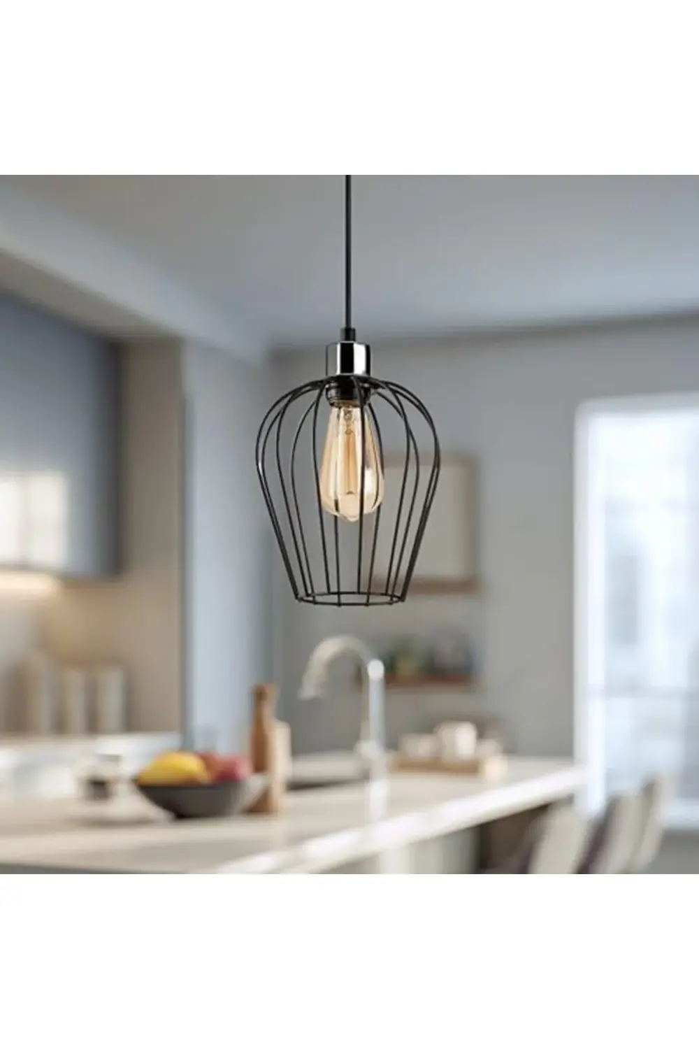 Lvn Siyah Tekli Tel Sarkıt Aydınlatma, Ev, Ofis, Cafe, Restoran A