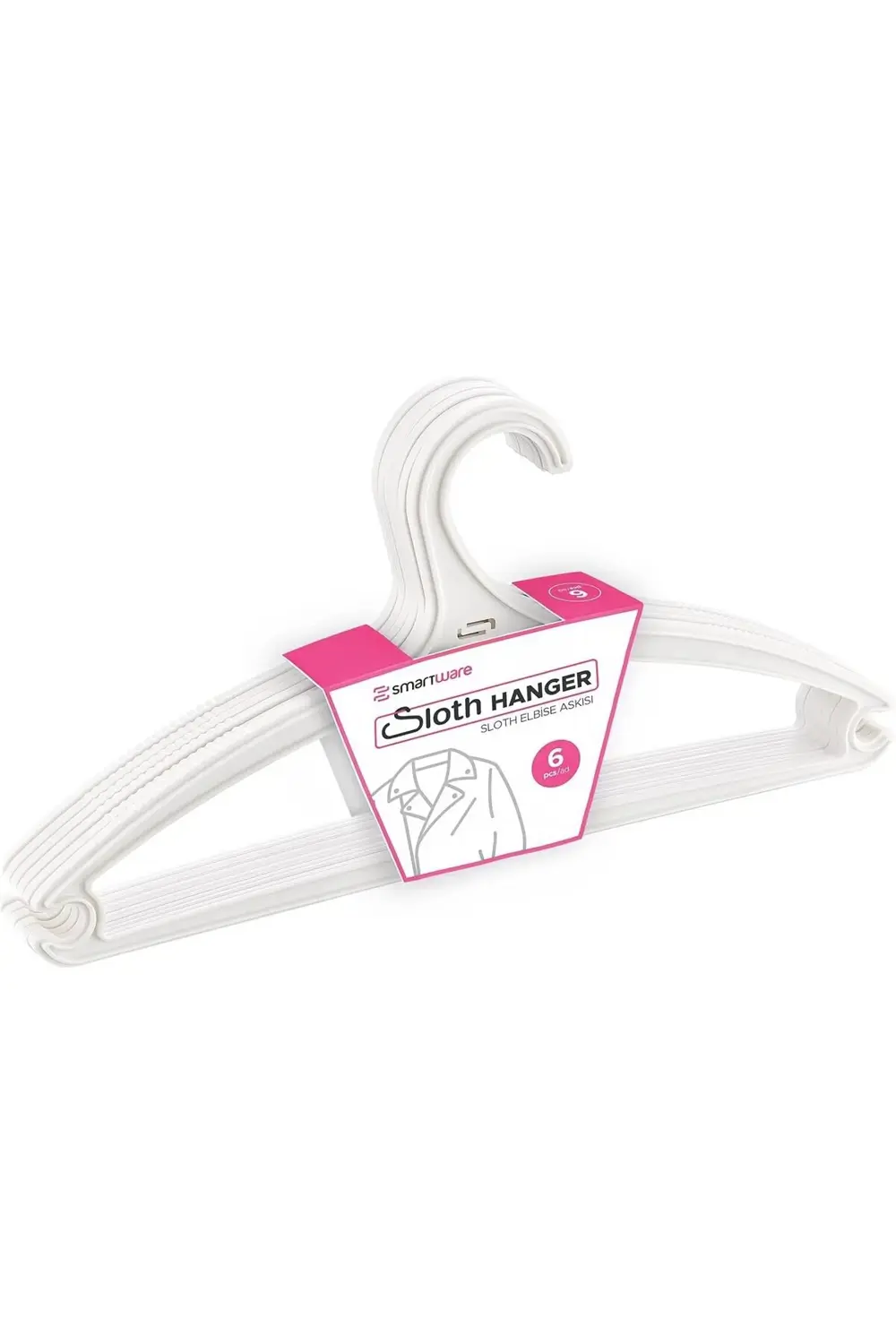lvnmblya 6 Lı Elbise Askısı - BEYAZ, Çok Amaçlı Elbise Askısı Sho