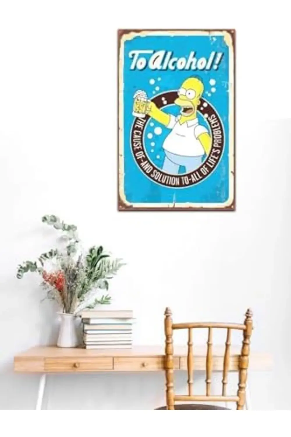 lvnmblya Kuşe Kağıt Duvar Posteri Simpsonlar Retro Vintage Drtr00