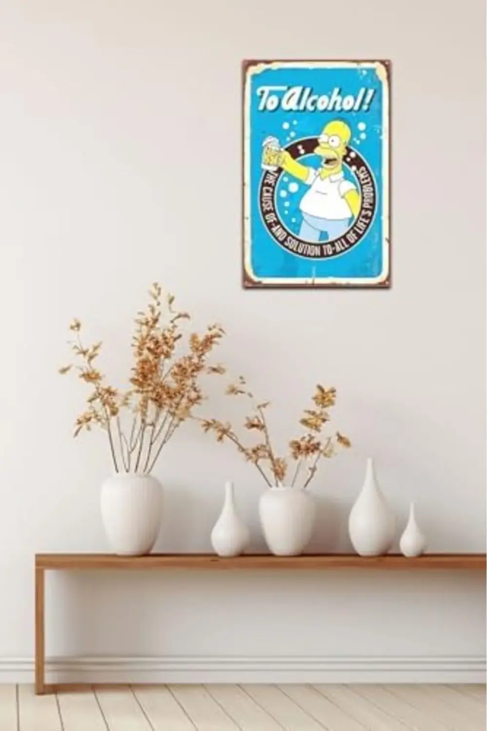 lvnmblya Kuşe Kağıt Duvar Posteri Simpsonlar Retro Vintage Drtr00