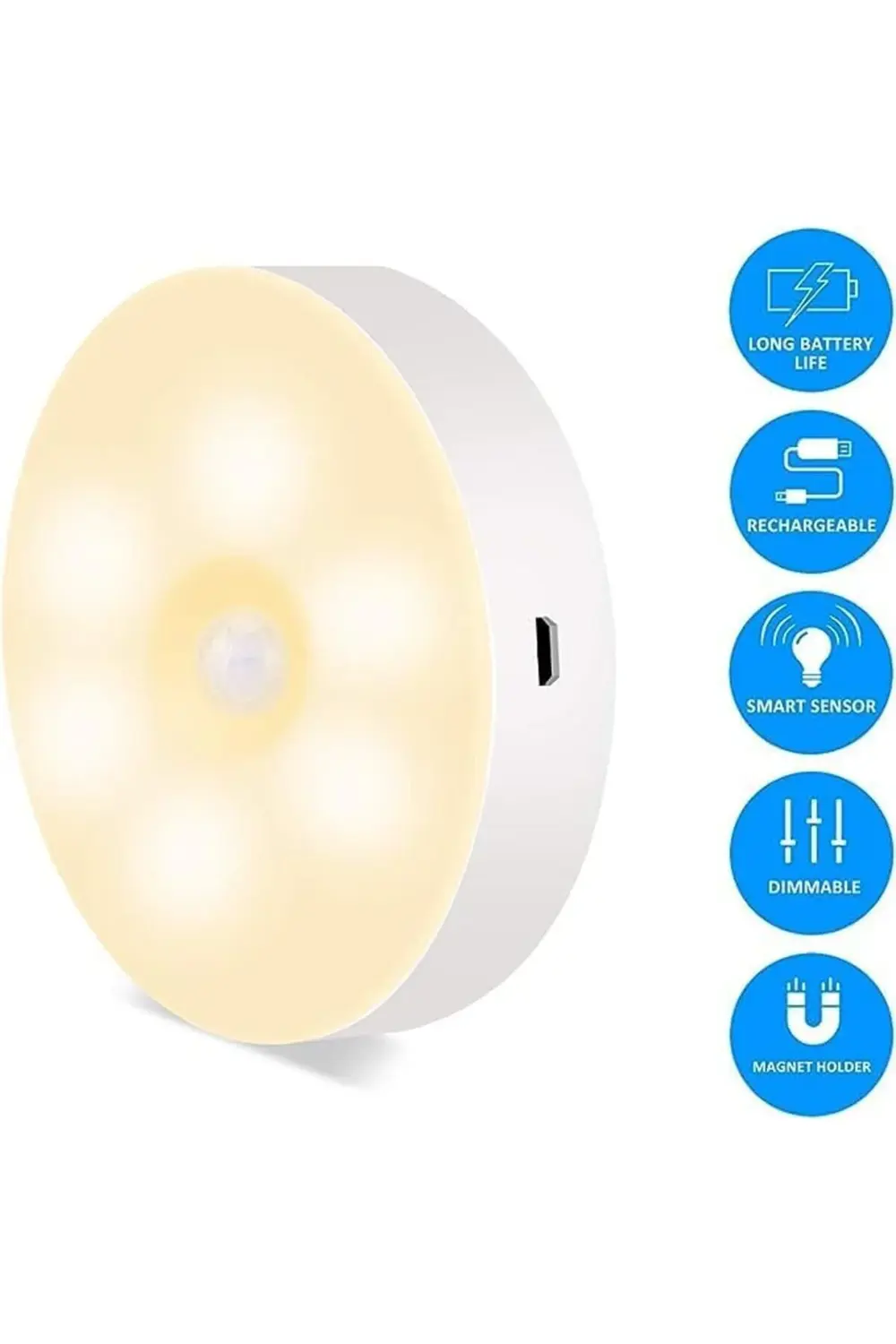 lvnmblya Sensörlü USB Şarjlı Lamba Led Işık Sensörlü Lamba Gece L