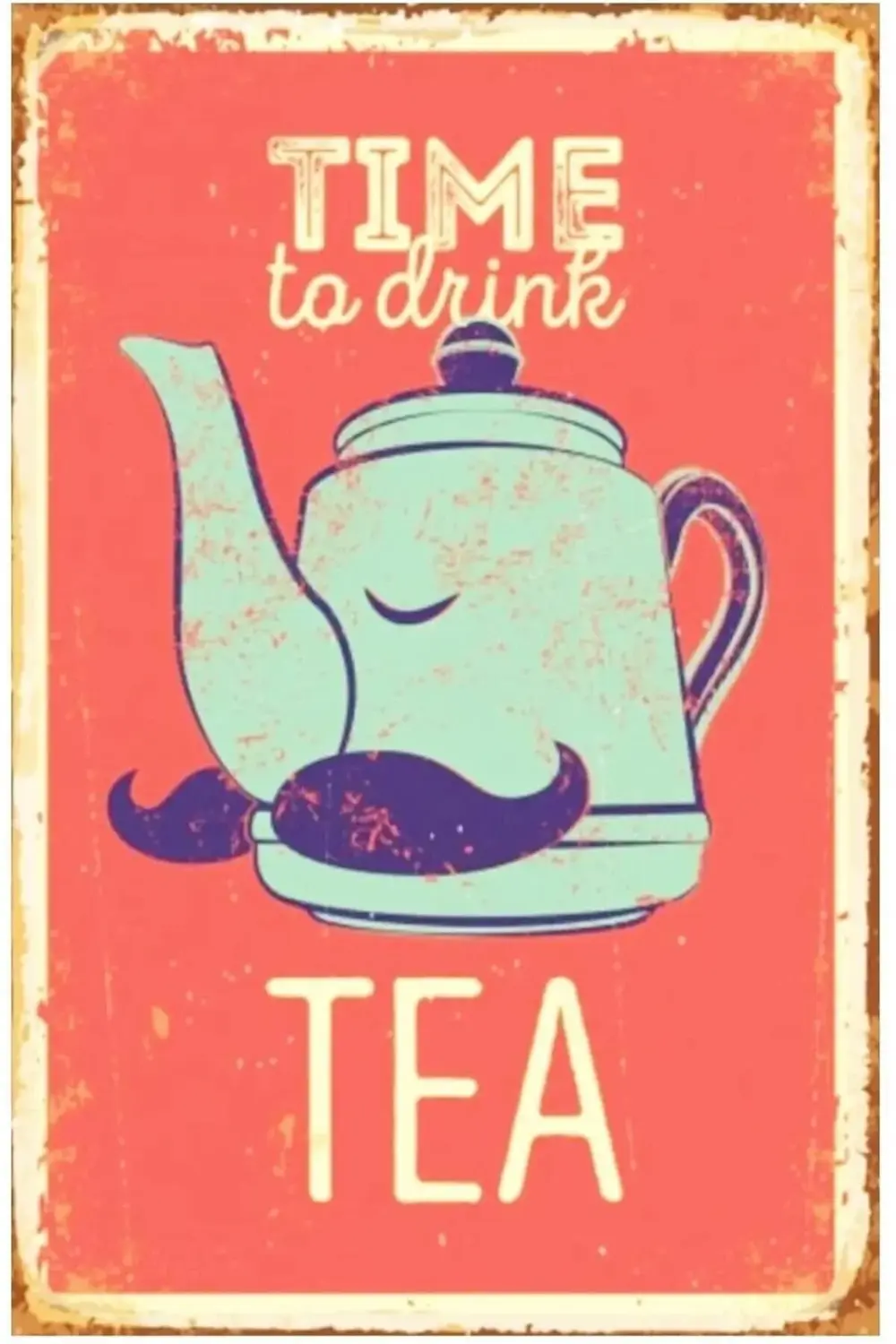 lvnmblya Time To Drink Tea Retro Vintage Drtr0126 Ahşap Mdf Tablo
