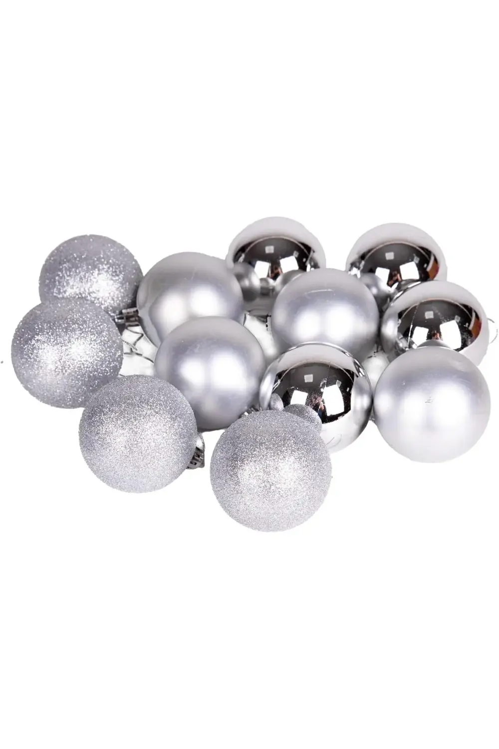lvnmblya Yılbaşı Topu Simli Mat Parlak 12'li Set Gümüş 6 Cm. Shop
