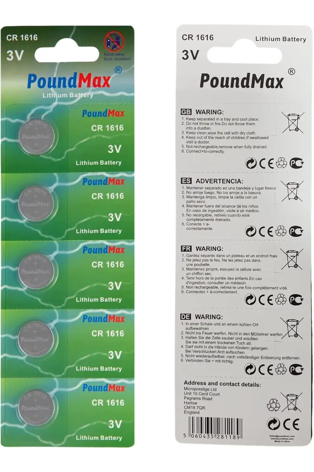lvnshop 1616 DL1616 3V Lityum Düğmeli Piller (5'li Paket) 224120