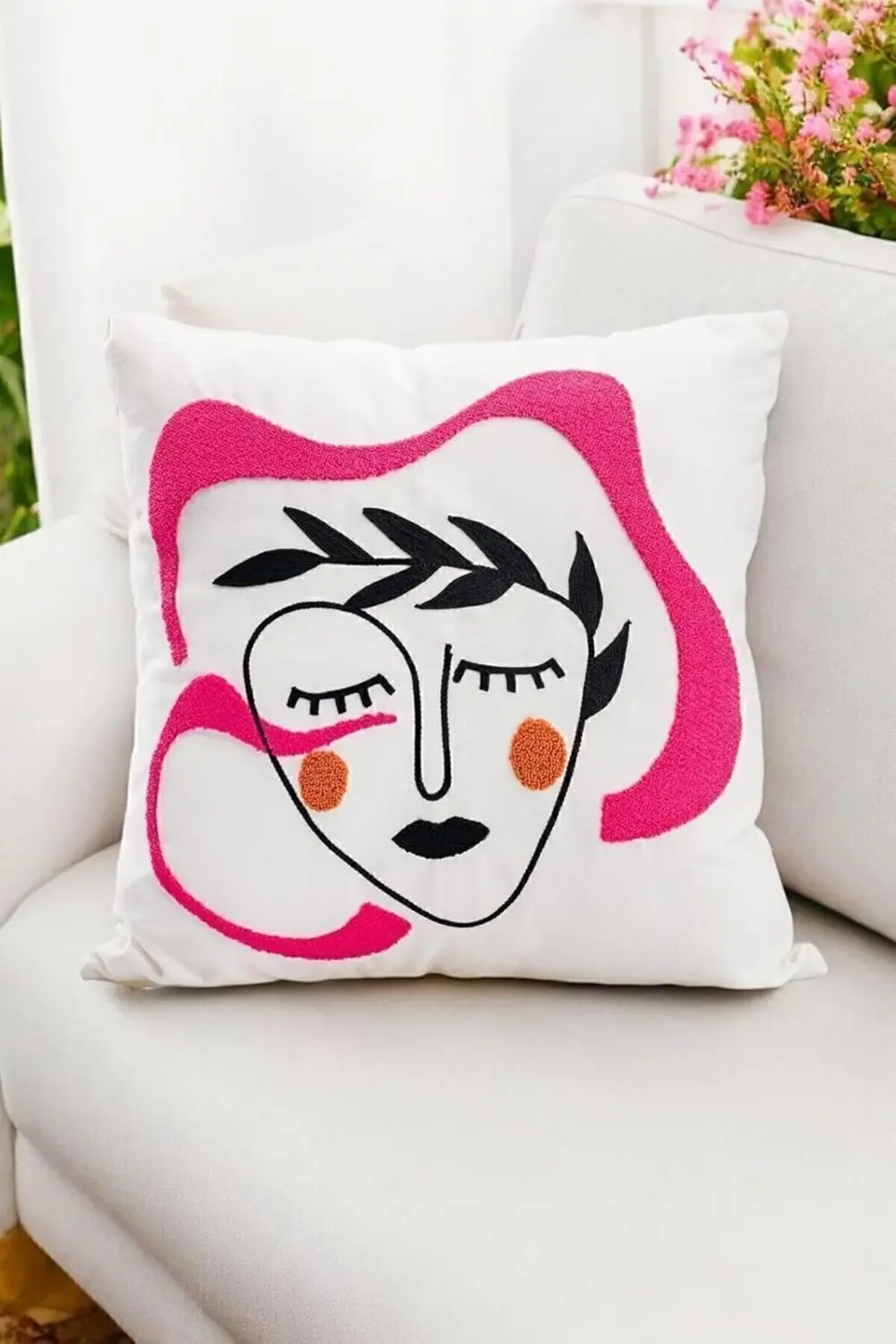 lvnshop 45X45 Özel Tasarım Panç Süzene Desen Dekoratif Kırlent Kı