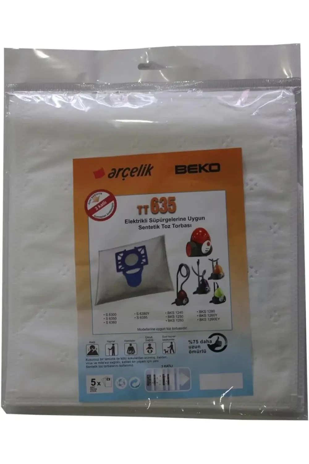 lvnshop - Beko Bks 1260 Elektrikli Süpürgeye Uygun Sentetik Toz T