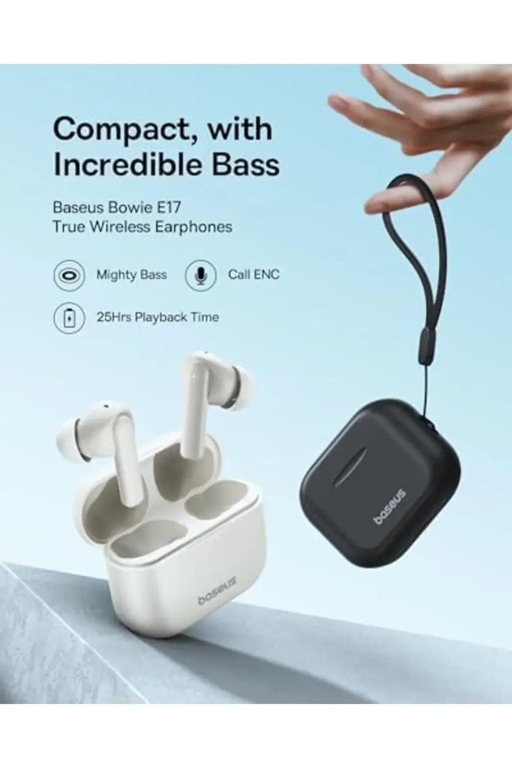 lvnshop Bowie E17 Kablosuz Kulaklık, Siyah 224120