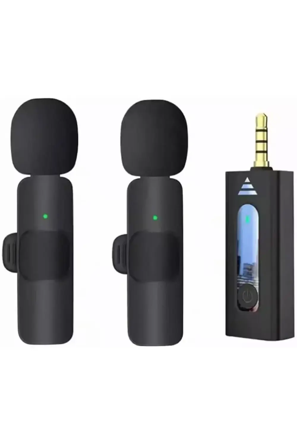 lvnshop Kablosuz Mikrofon İkili Mikrofonu 3.5mm Aux Girişli Sokak