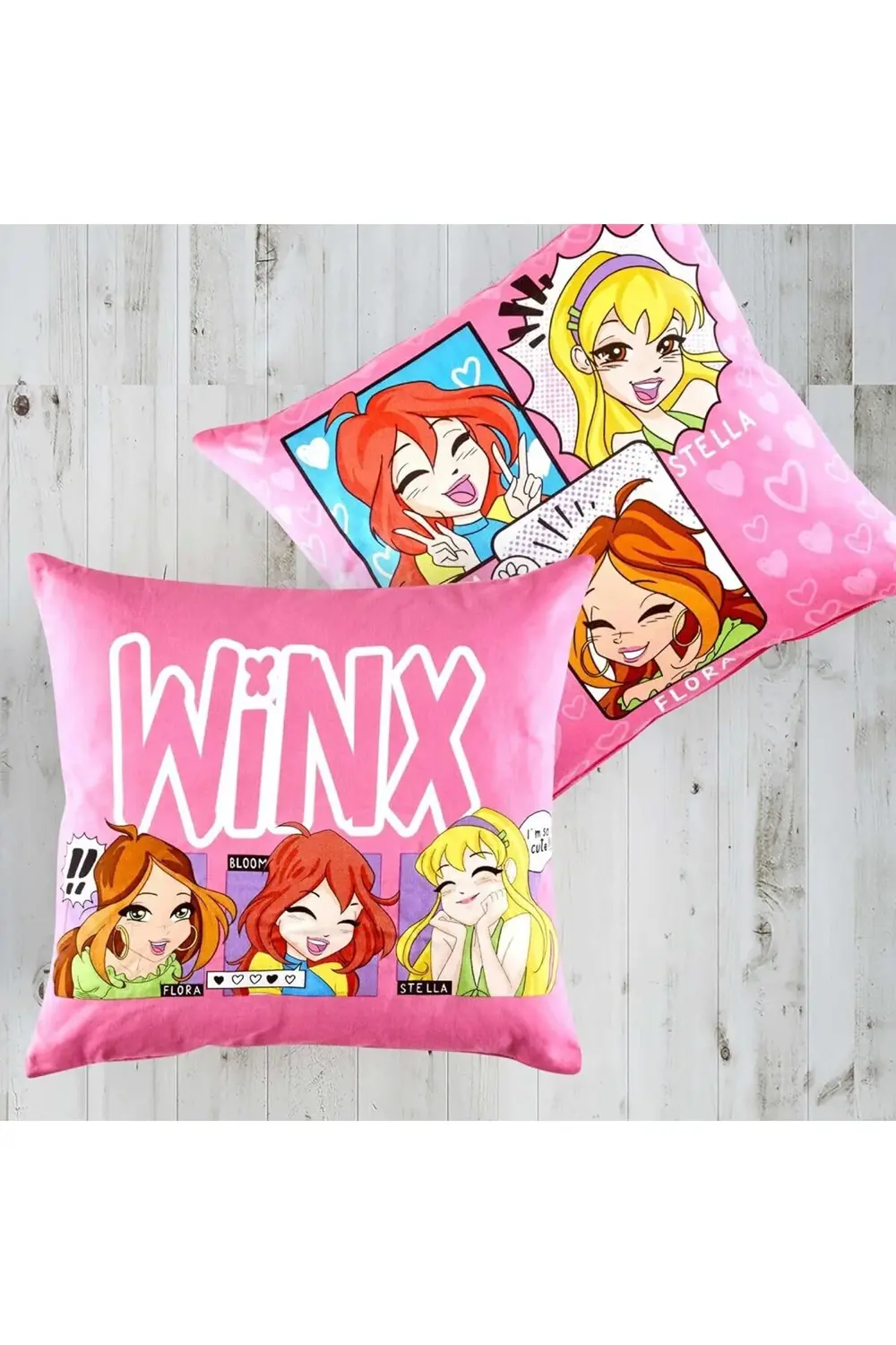 LvnShop Lisanslı Pamuk Winx Cute Kırlent Çok Renkli Tekli Lv 2241