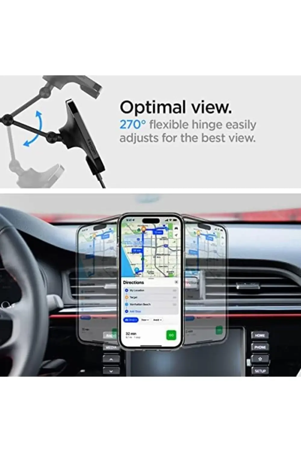 lvnshop MagFit Araç içi Telefon Tutucu + Manyetik Kablosuz Şarj C