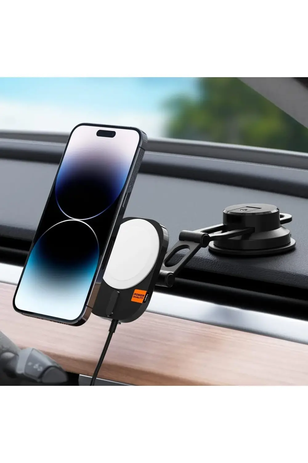 lvnshop MagFit Araç içi Telefon Tutucu + Manyetik Kablosuz Şarj C