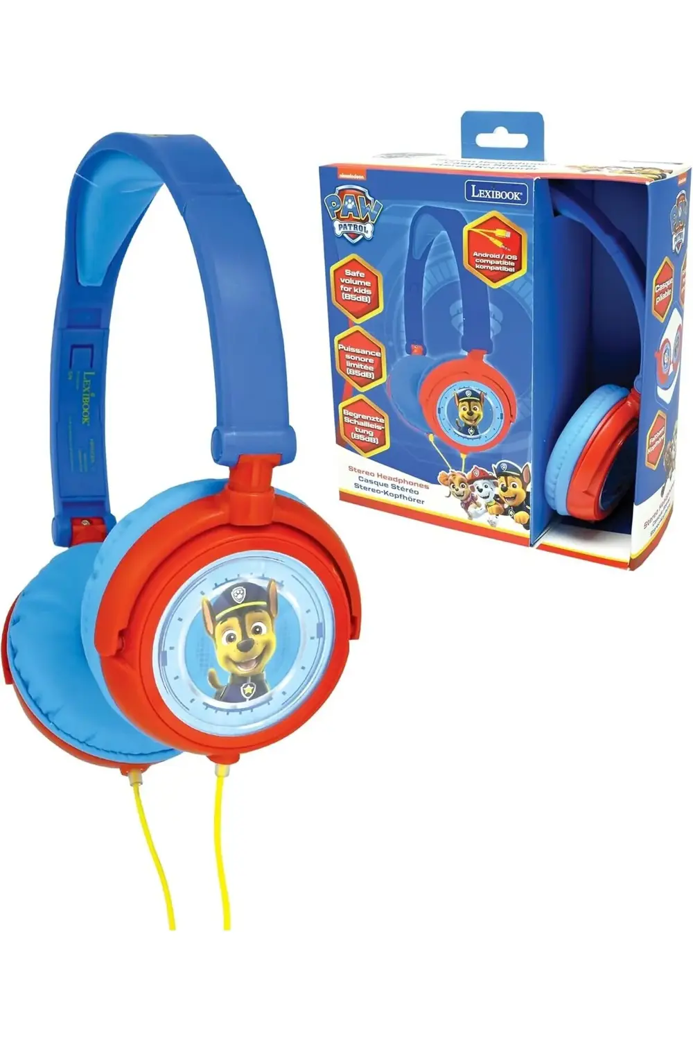 lvnshop Paw Patrol Chase Kulaklık, Sınırlı Ses Gücü, Katlanabilir