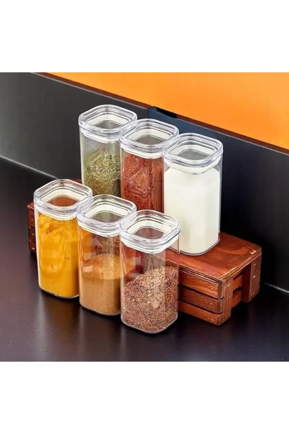 lvnshop Seti, 6 Adet, 250 ml, Kare Kapaklı Plastik Saklama Kabı 2