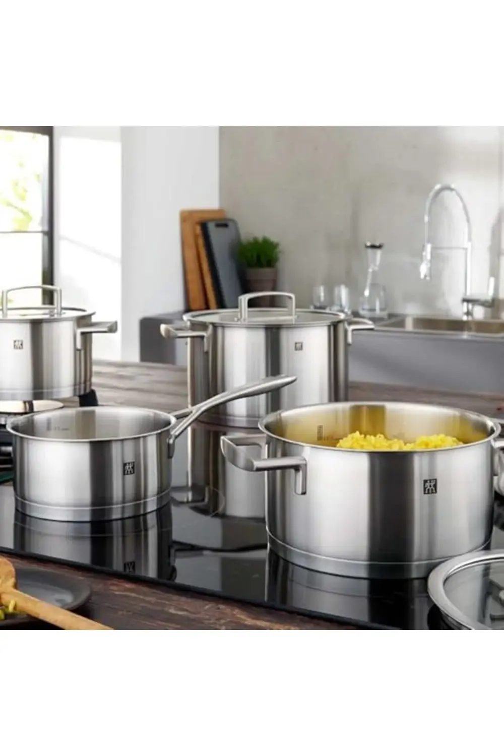 lvnshop Sığ Tencere, 16 cm, Yuvarlak, 18/10 Paslanmaz Çelik 22412