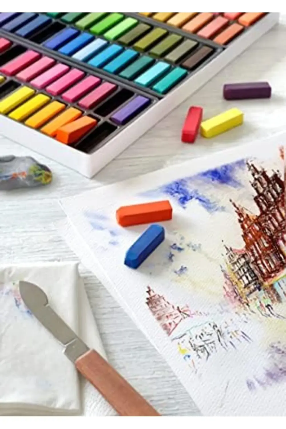 lvnshop Studio Mini Toz Pastel, 24 Renk, Yarım Boy, Yüksek Pigmen