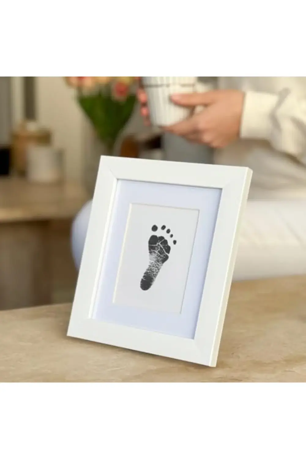 lvnshop Tekli Bebek El veya Ayak İzi Çerçevesi - Yenidoğan 0-6 Ay