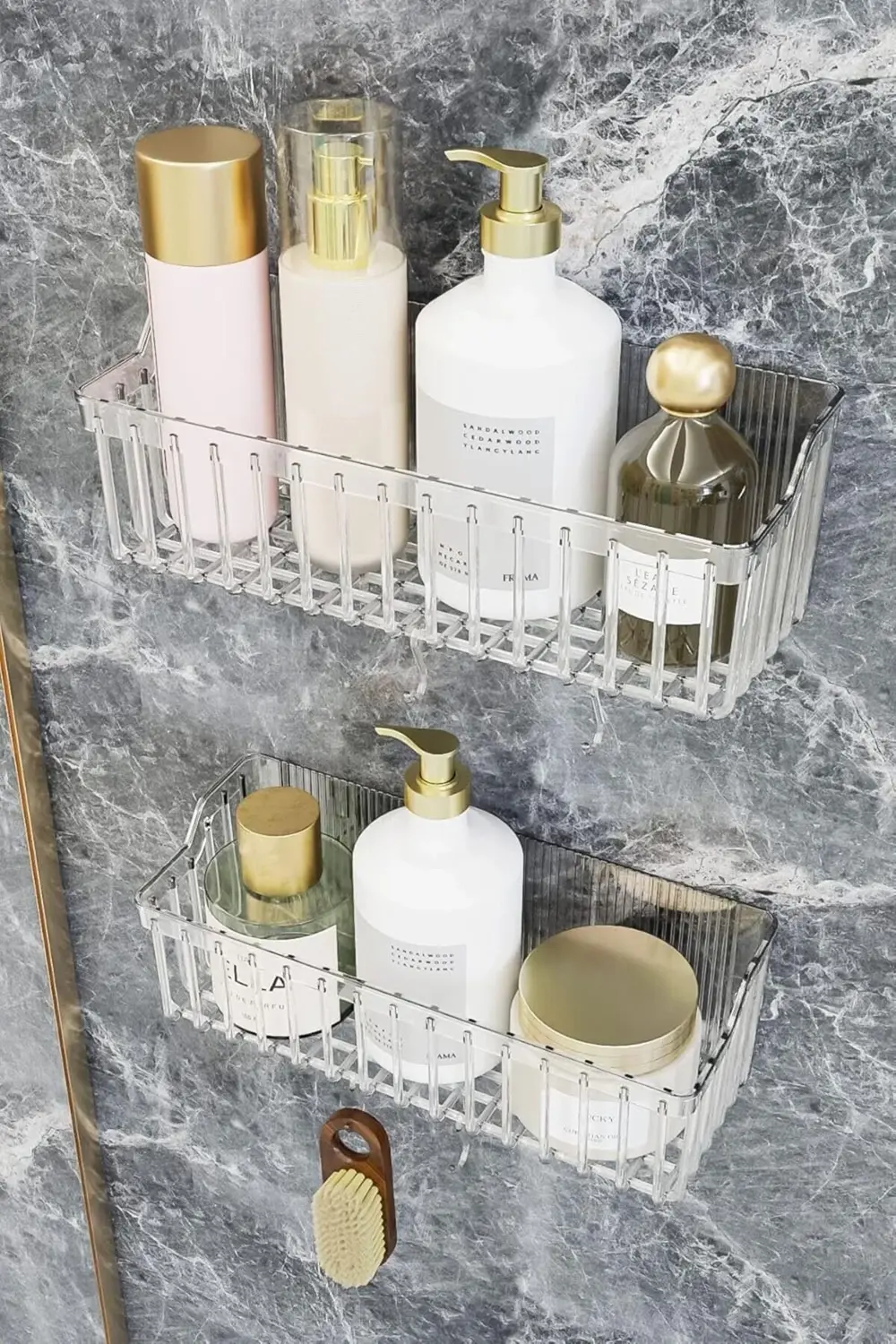 lvnshop Yapışkanlı Rafı, 2'li Düzenleyici Organizer Duş Rafı Şamp