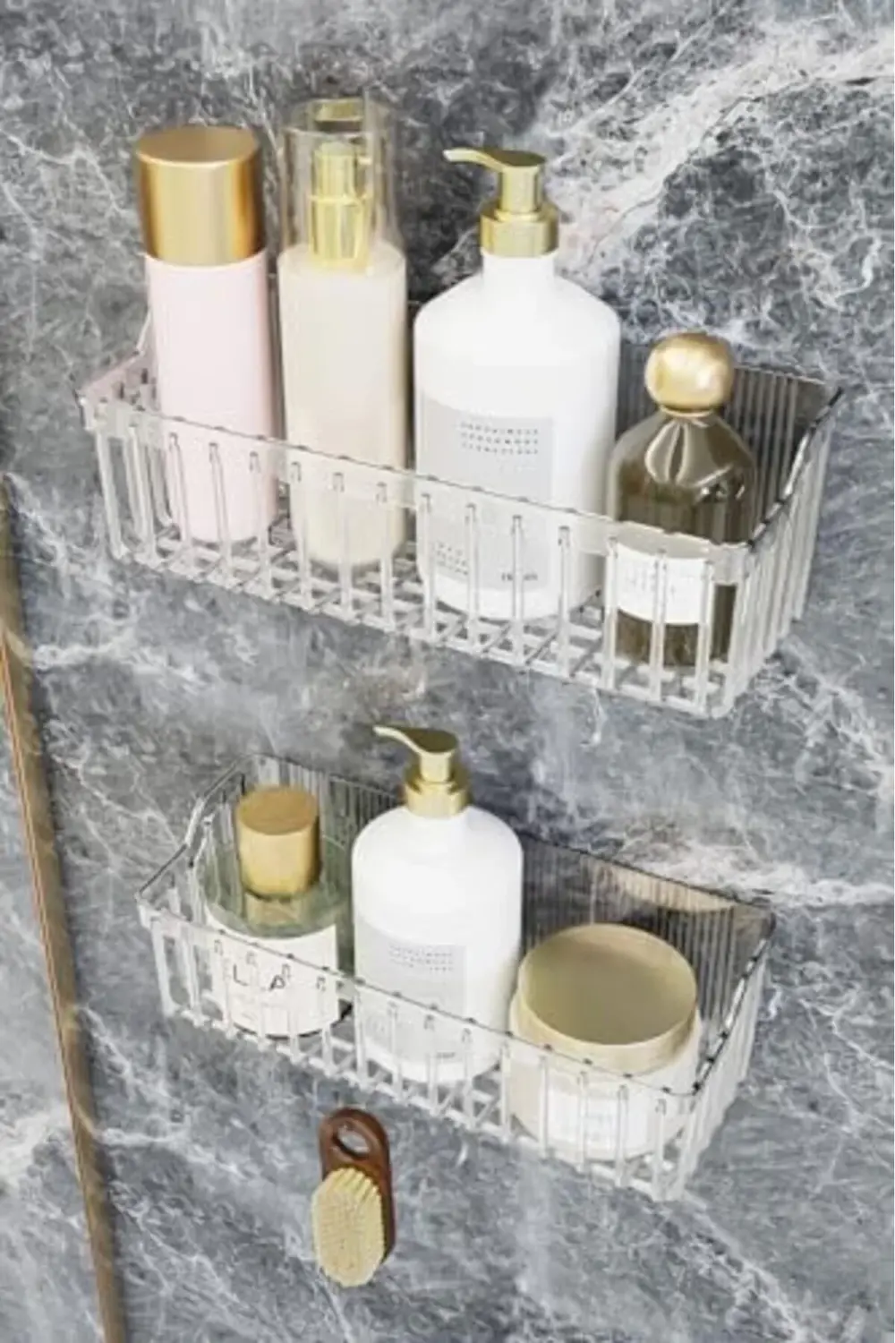 lvnshop Yapışkanlı Rafı, 2'li Düzenleyici Organizer Duş Rafı Şamp