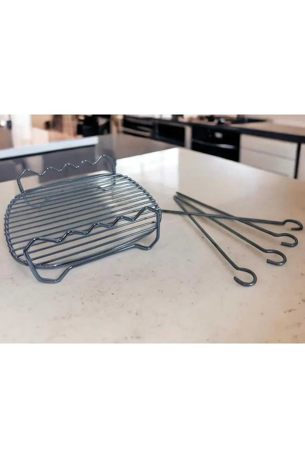 LvnShoppping Airfryer Teli 21 cm x 21 cm ve 4 Adet Şiş 21 Cm, Büy