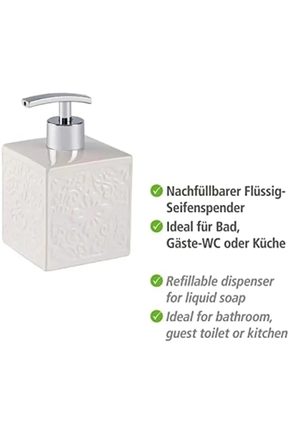 LvnShoppping Cordoba sabunluk beyaz seramik sıvı sabunluk beyaz 2