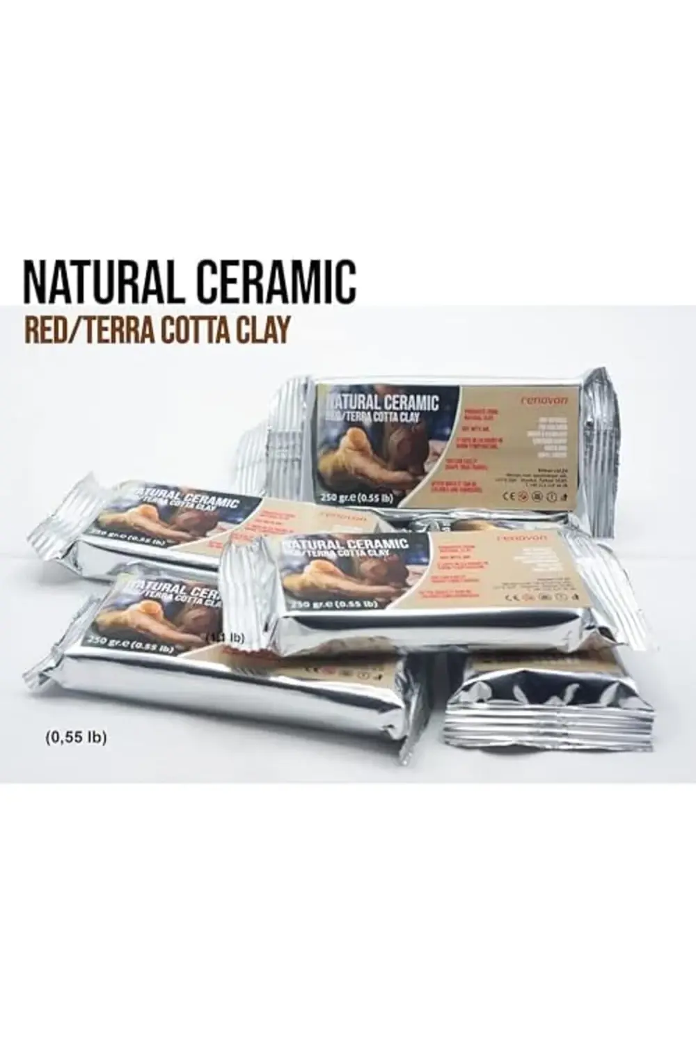 LvnShoppping Seramik KİL Hamuru, KIRMIZI Terra/Cotta 250 gr Fırın