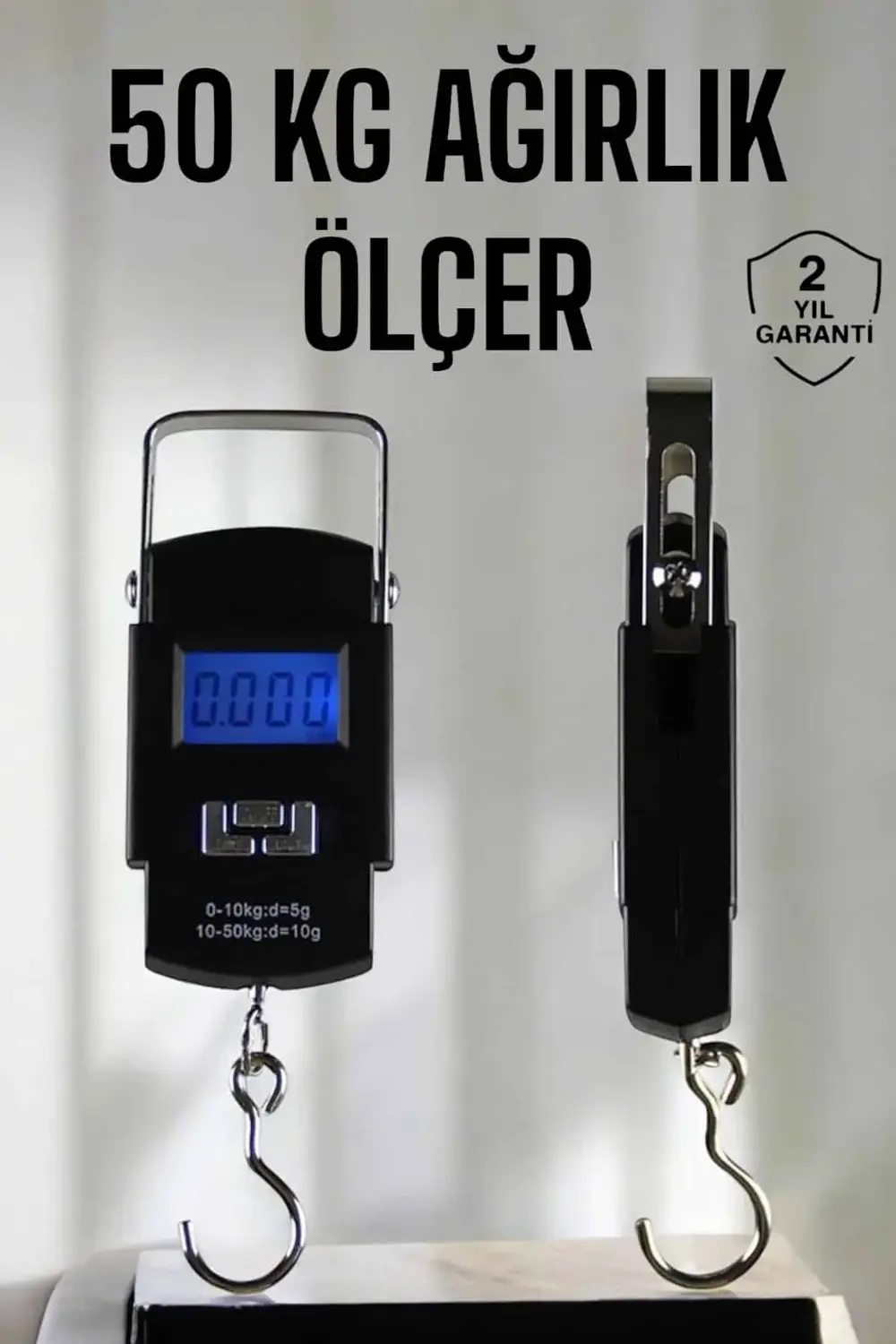 LVSQVR Ağırlık Ölçer 50 Kg El Terazisi El Kantarı Pilli (01336) L