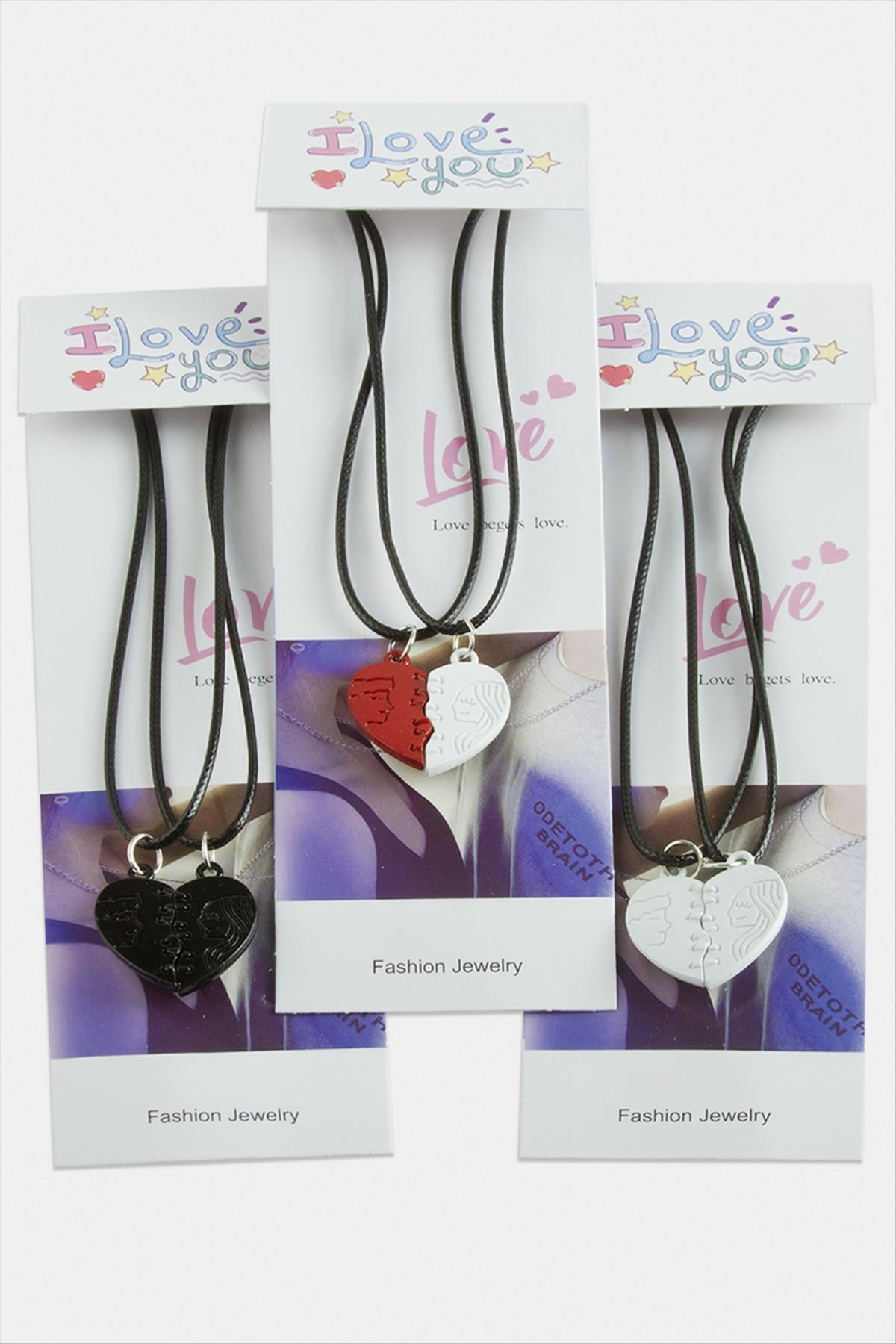 LVSQVR Kalp Uçlu (151233) Çift Kolye-Siyah