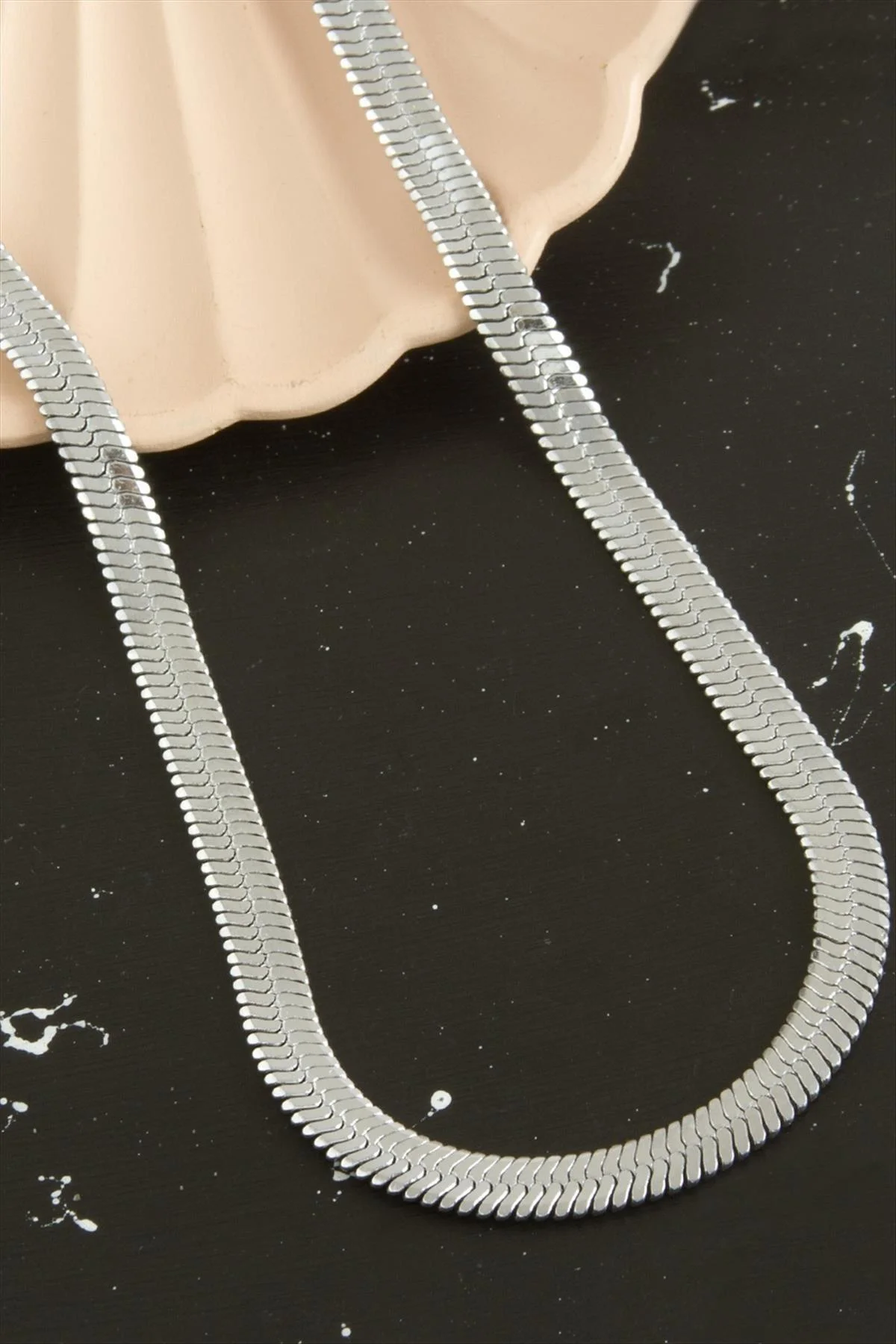 LVSQVR Lüx İtalyan Çelik Zincir Kolye (154943) 45CM-Gümüş Rengi