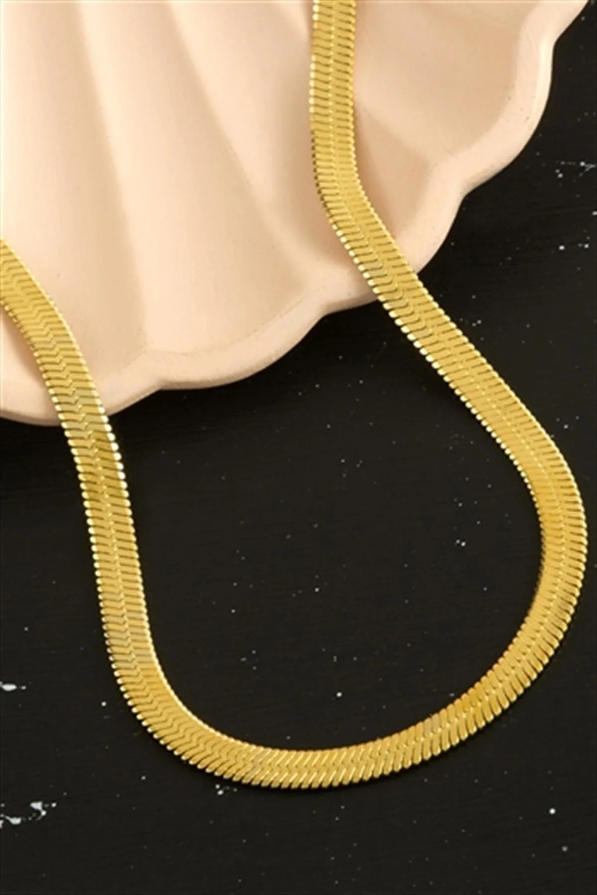 LVSQVR Lüx İtalyan Çelik Zincir Kolye (154943) 45CM-Gümüş Rengi