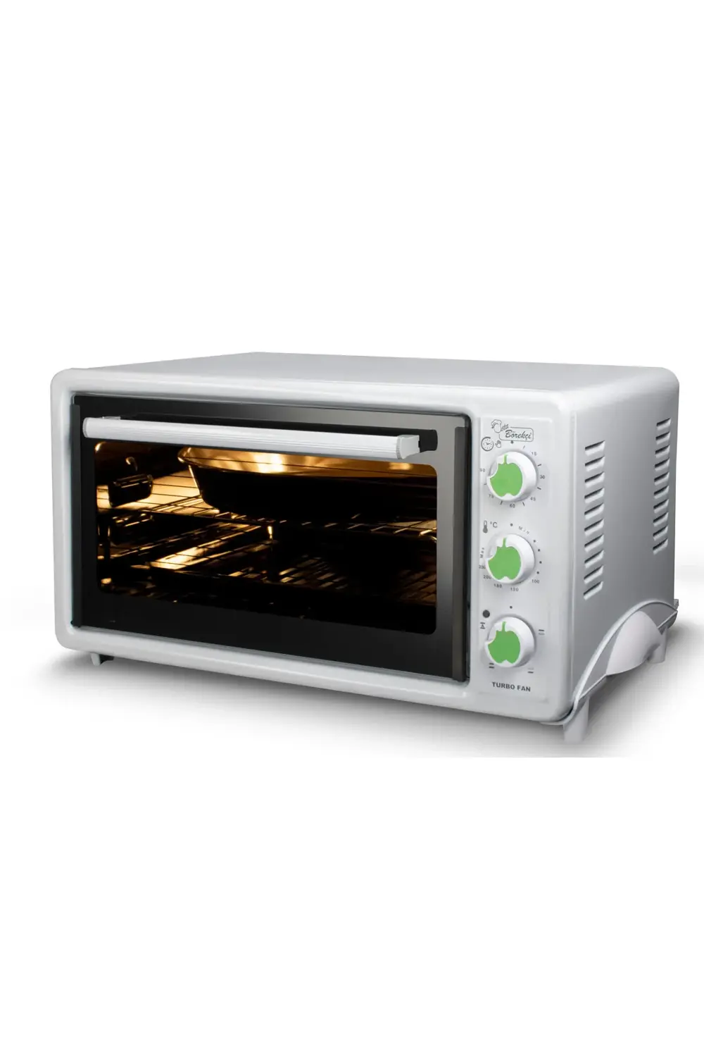 Lx-3675 42 Litre 1800 Watt Beyaz Börekçi Mini Fırın Yeşil Elma