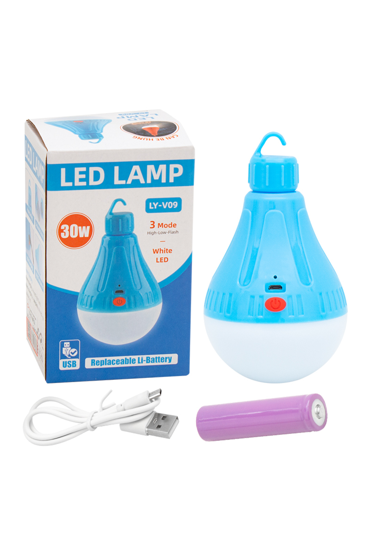 LY-V09 MİCRO USB GİRİŞLİ ASKILI ŞARJLI AMPUL (4767) - MCT1965-1434