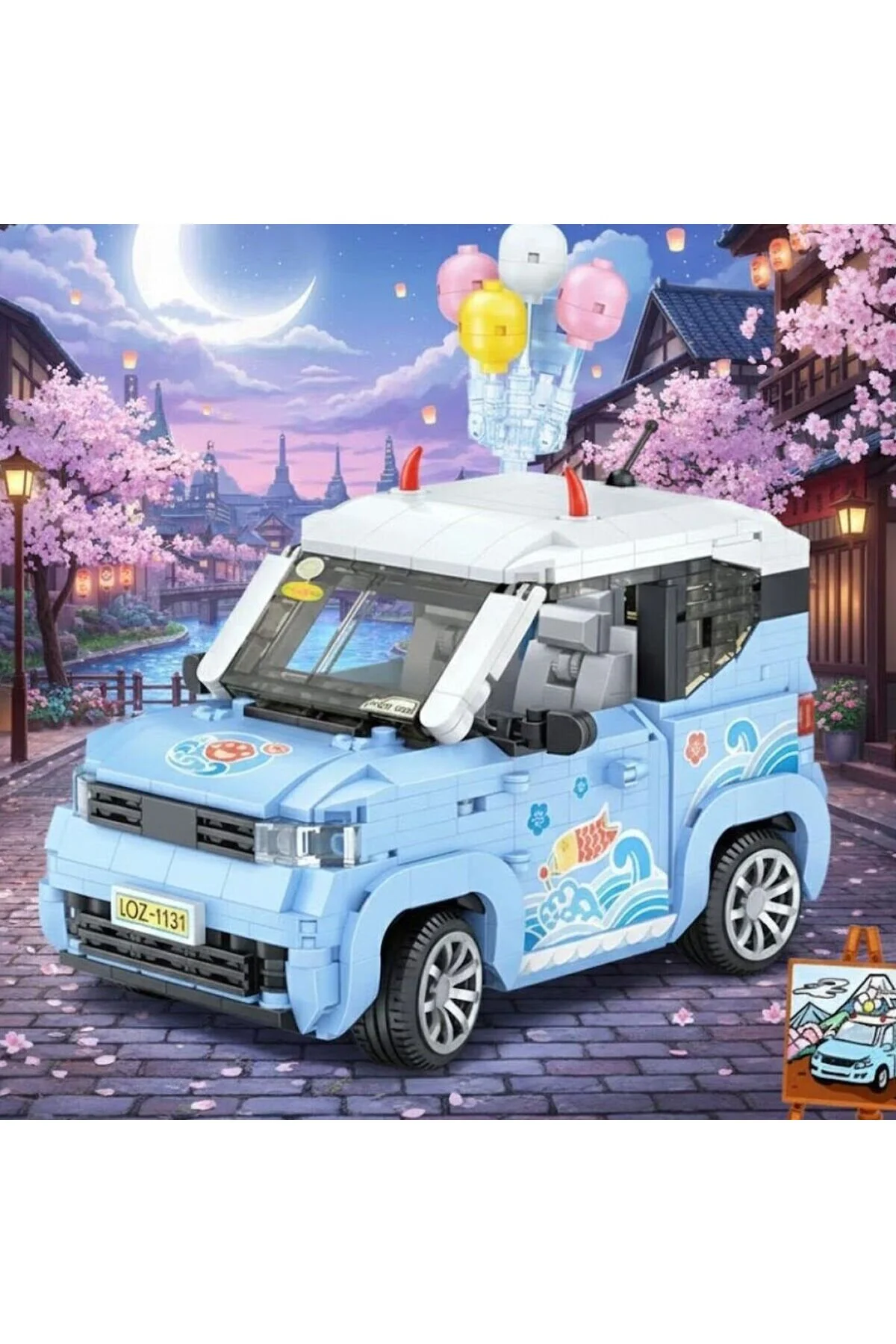 LZ-1131 Loz Balon Arabası Mavi 875 Parça Block Oyuncak - Görsel 3